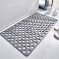thumbnail image 1 of Nonslip Bathtub Mat Extra Soft TPE Bath Mat for Kids, Machine Washable Bathroom Shower Mat with Suction Cups and Drain Holes Essential Bathroom Accessories 29.5L x 17W Inches (Grey), 1 of 7