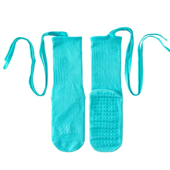 Nonslip Cross-strap Socks for Women Yoga Dance Sports Mid-Length Socks W7Y8