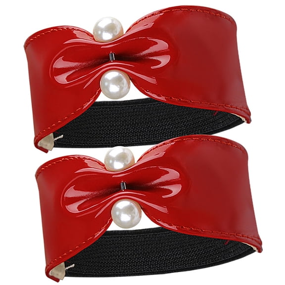 Nonslip Heel Stabilizer Elastic Bands For Dress Shoe Ankle Straps with Pearls Accents Women's Footwear Accessories