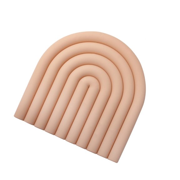 Nonslip Silicone Trivet Mat 20X20Cm Rainbow Shape, Heat Resistant Drink Coaster Table Placemat for Pot, Cups, Bowls and Teaware