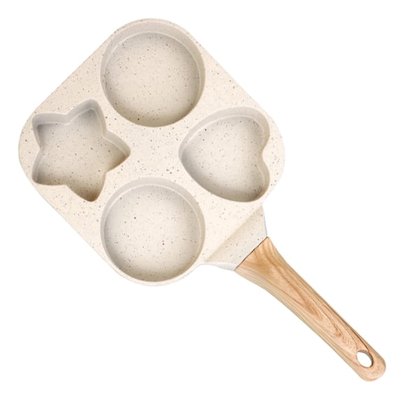 Nonstick 4‑Hole Heart‑Shaped Egg Frying Pan – Maifan Stone Mini Breakfast Skillet, Aluminum Alloy Pancake Maker, Induction Compatible, for Eggs, Pancakes & Sliders