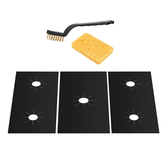 Nonstick 5-Hole Gas Stove Top Mat Protective Cover Kitchen Range Protector Liner