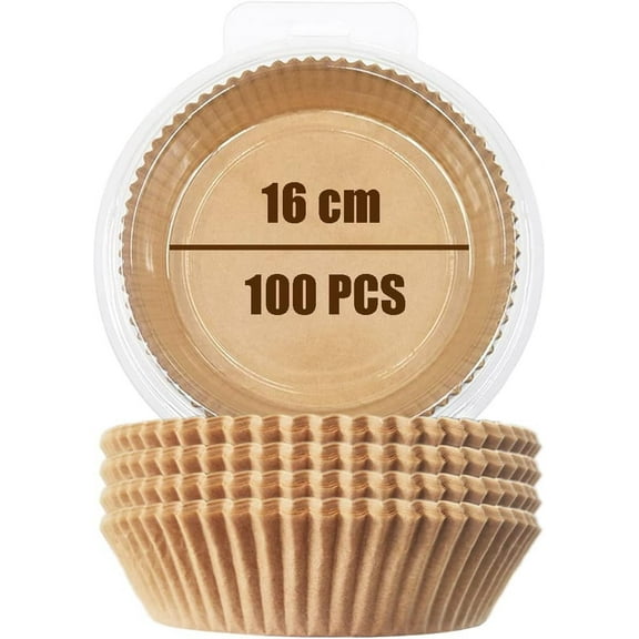 Nonstick Air Fryer Filter Paper, Microwave and Oven Safe Liners, Keep Your Air Fryer Pristine, Disposable and Environmentally Friendly, Compatible with 3L-5L Air Fryers, Wood