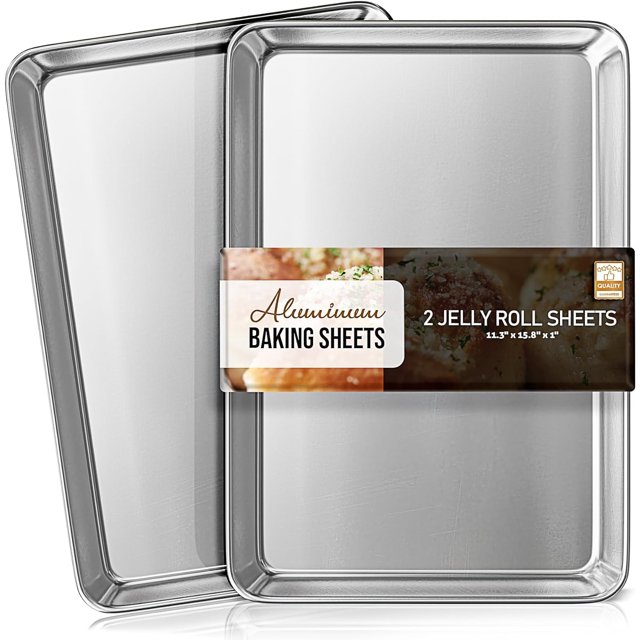 Nonstick Aluminum Baking Sheet Set 2 Pack Cookie Sheets for Oven