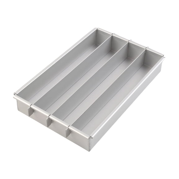 Nonstick Aluminum Battenberg Cake Pan With 3 Dividers Rectangular Cake Molds Tiramisu Tray For Baking And Easy Cleaning