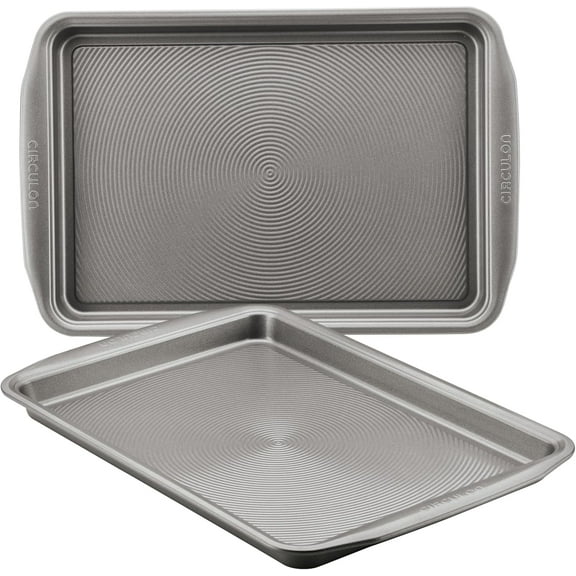 Nonstick Bakeware Set, Nonstick Cookie Sheet / Baking Sheet - 2 Piece, Gray
