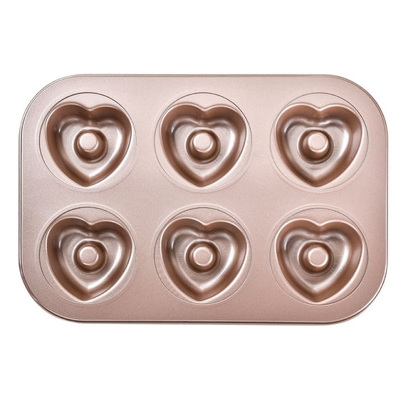 Nonstick Cake Baking Pan Set 6 Piece | Steel Donut Muffin Cupcake Molds | Fast Heat Transfer, Easy Release, Durable Bakeware for Kitchen, Bread, Soap, Resin DIY
