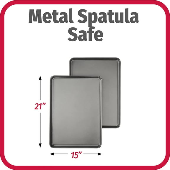 Nonstick Carbon Steel Baking Sheet Set, 2 Pack - Extra-Large Cookie Sheets for Baking