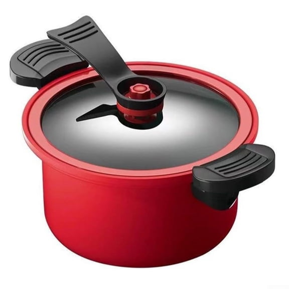Nonstick Ceramic Coated Sauce Pan with Lid Green Crock Pot with Twist & Lock Handles, Micro Pressure Cooker Versatile Cookware for Stovetops, PFOA-Free Toxin-Free, Easy to Clean (GREEN, 5.5Quart)