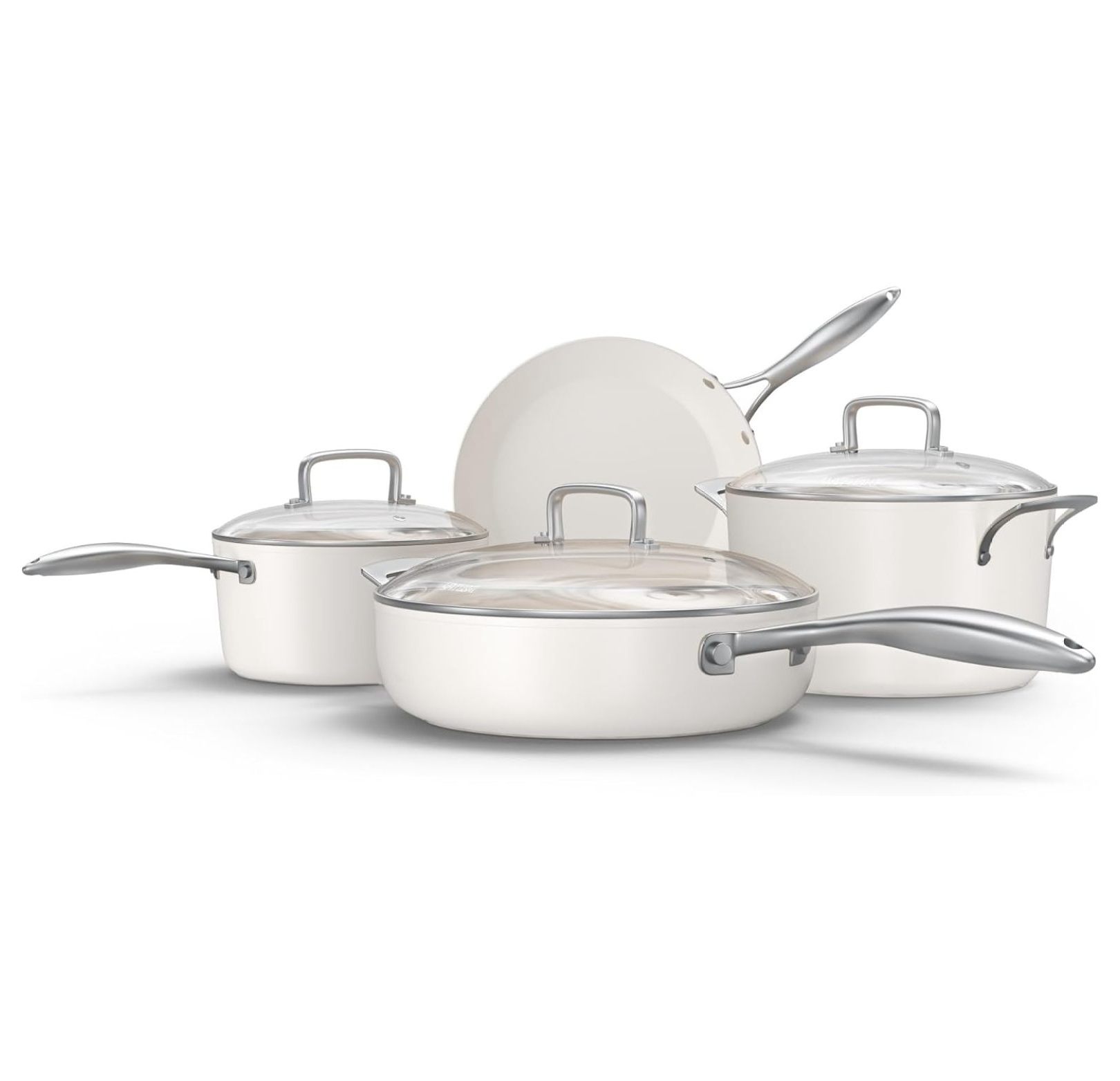 Nonstick Ceramic Cookware Set (7 Piece) Non Toxic, PTFE & PFOA Oven
