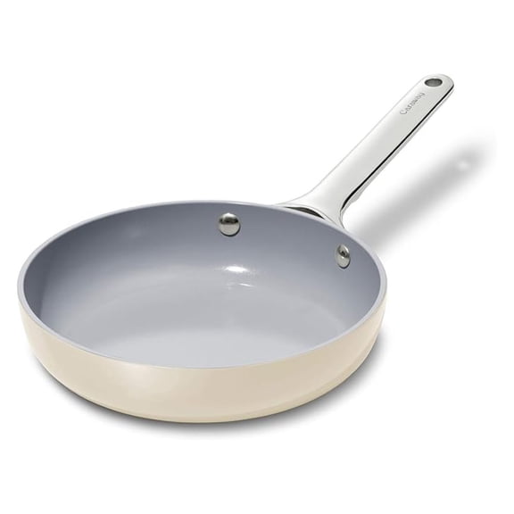 Nonstick Ceramic Mini Fry Pan (1.05 qt, 8") - Non Toxic, & Free - Oven Safe & Compatible with All (Gas, Electric & Induction) - Cream