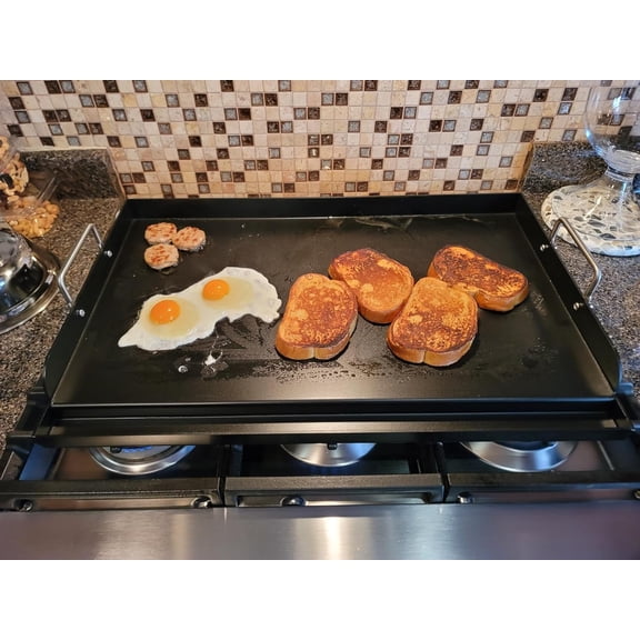 Nonstick Coating Cooking Griddle Insert for Gas Grill, 17" x13" Universal Griddle Flat Top Plate with Removable Handles for Charcoal/Gas Stove/Electric, Large Griddle Plate for Outdoor Grill