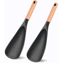 Nonstick Cooking Spoon with Wooden Handle – Heat Resistant Kitchen Utensil for Stirring, Mixing, Serving, Flipping – Safe for Non-Stick Cookware, 2pcs