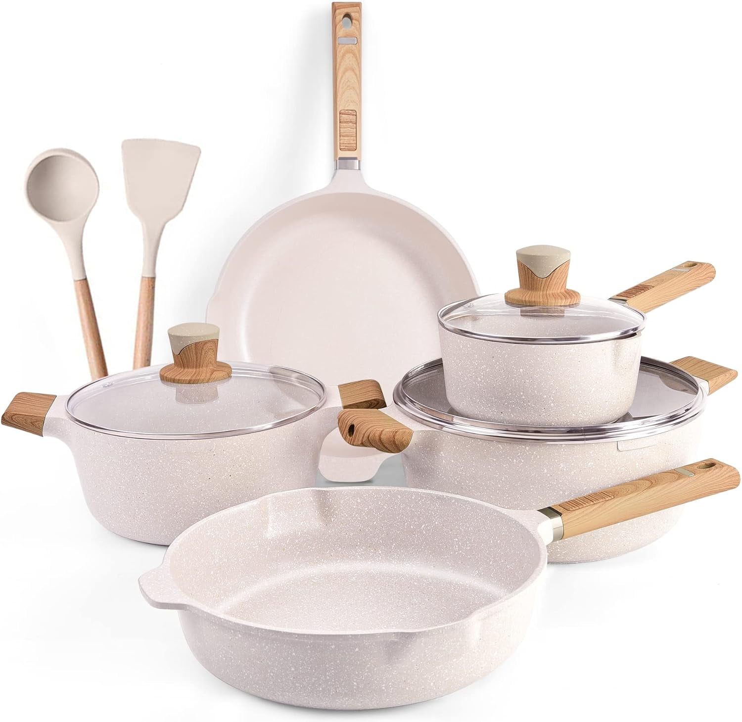 Nonstick Cookware Set - 16 PCS Non Toxin Pots and Pans Set Non stick ...