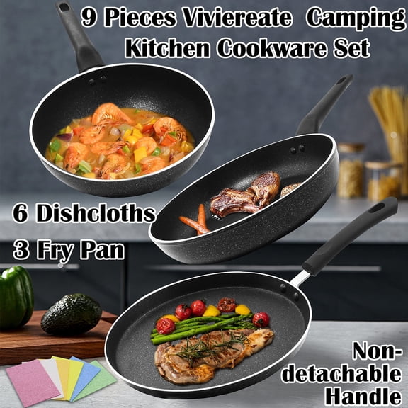Nonstick Cookware Set 19pcs Induction Pots Pans Kitchen Cooking Set Black Nonstick Pots Pans Set