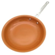 Nonstick Copper Frying Pan, Chef Skillet with Ceramic Coating,non stick pan, long handle, Easy to Clean Cookware for Home Kitchen for Home Chefs, Scratch-Resistant Nonstick Pan