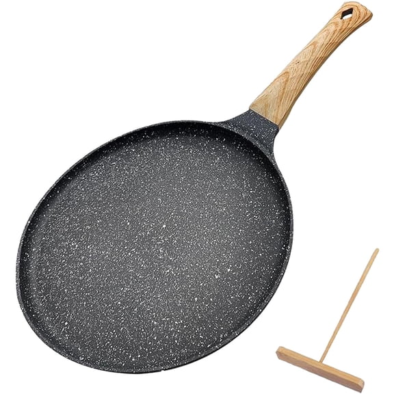 Nonstick Crepe Pan, Nonstick Dosa Tawa Pan, Ceramic crepe pan, Tortilla Pan for Pancake Omelette Steak Frying Egg with Ergonmic Handle for All Stoves, 14.96x0.83"