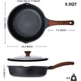 thumbnail image 1 of Nonstick Deep Frying Pan with Lid, 12in/5.5Qt, German Ceramic Coating, Heat Indicator, Induction Compatible, 1 of 6