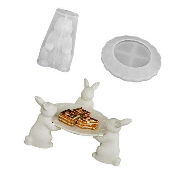 Nonstick Easy Rabbits Shaped Mold Silicone Texture Perfect for Crafting Figurines Decorations and Making