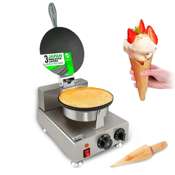 Nonstick Electric Egg Biscuit Roll Maker Machine Bake Machine Baker Pastry Making Baking Tools Electric Egg Roll Ice Cream Cone Maker (Ice Cream (grid)