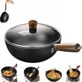 thumbnail image 1 of Nonstick Fish Scale Pattern Pan for Induction Flat Bottom Woks and Stir Fry Pans with Glass Lid - Durable Metal Construction Nonstick Coating Easy Suitable for All Stovetops, 1 of 7