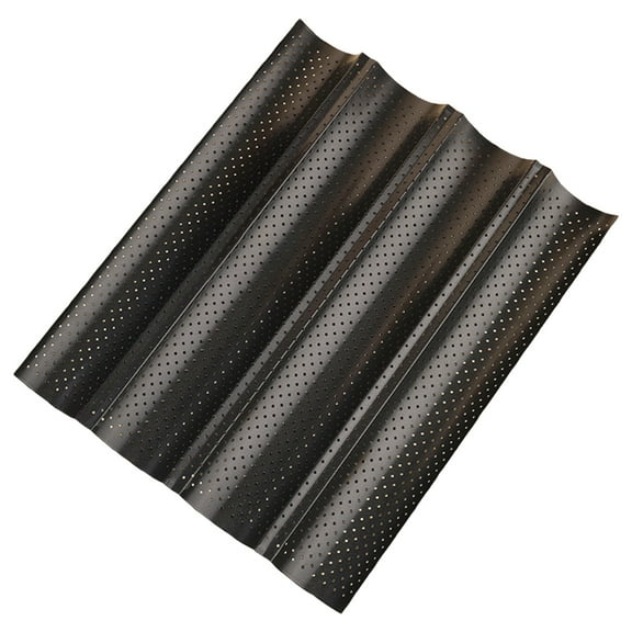 Nonstick French Baguette Pans for Baking Loaf Bread Baguette Baking Tray Bake Mold Toast Cooking Oven Toaster Pan Bakeware (1Pcs) Black1