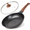 thumbnail image 1 of Nonstick Frying Pan with Lid, DIIG Cast Iron Granite Stone Coating 11 inch Deep Sauté Pans Skillets Sauce Cooking Pan Cookware, Suit for Gas Induction All Stove Compatible, 28 cm, 1 of 6