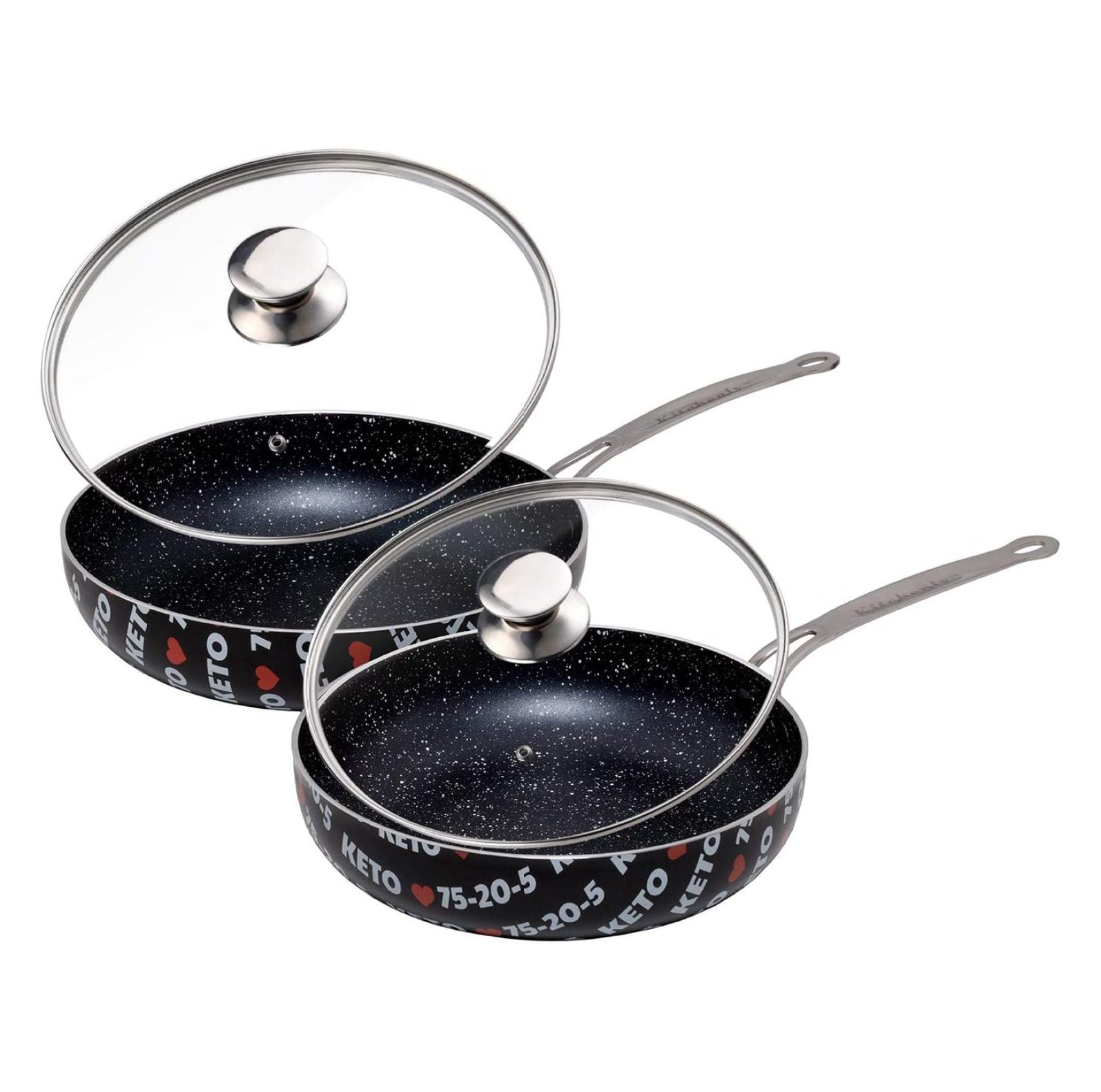 Nonstick Frying Pan with Lids for Cooking, Baking Granite Marble