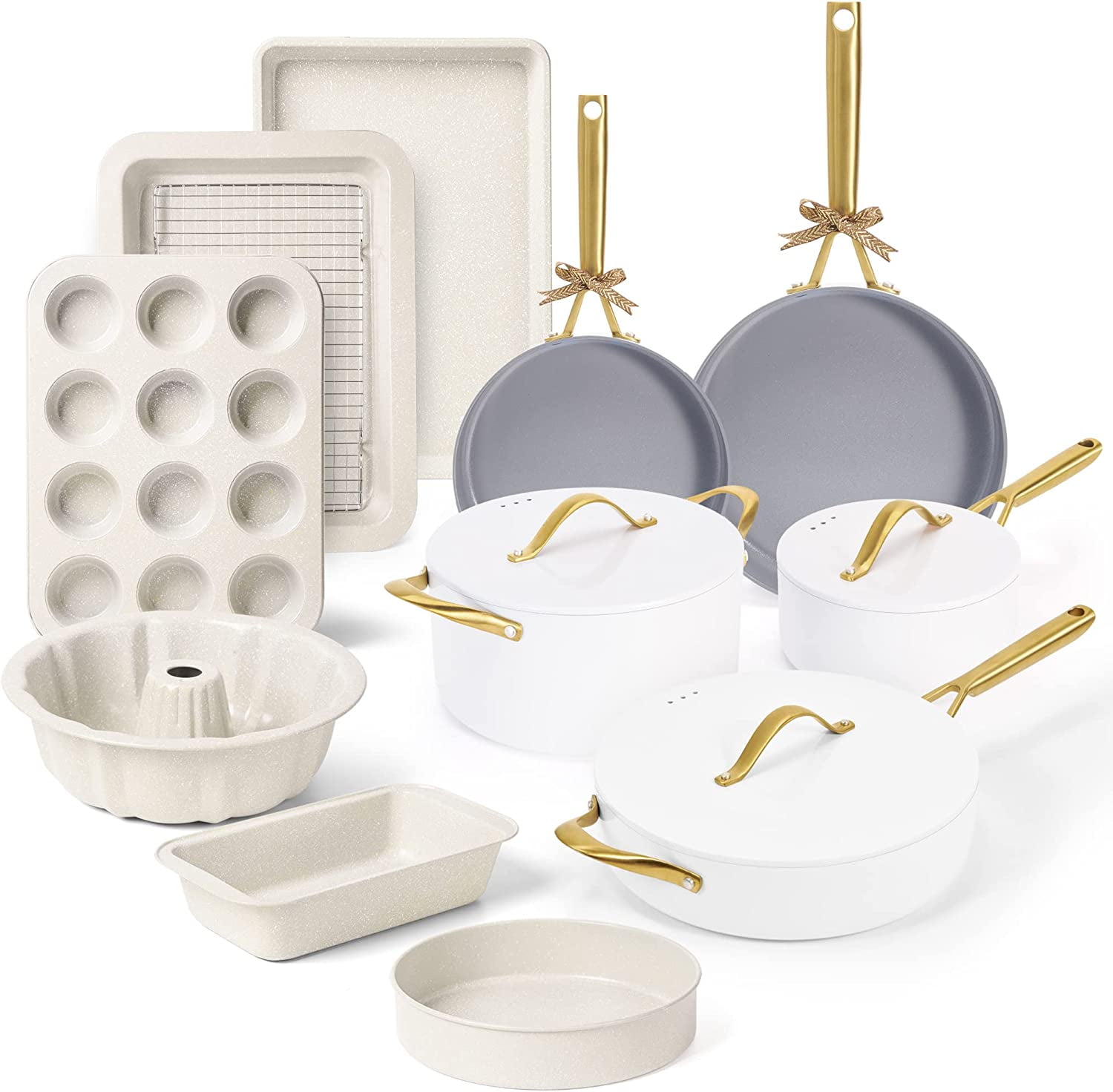 Nonstick Frying Pan Set Granite Skillet Set Induction Pans for