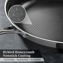 Nonstick Frying Pans 9.5 Inch Hybrid Tri-Ply Stainless Steel Frying Pans  Ceramic Nonstick Cooking Pan