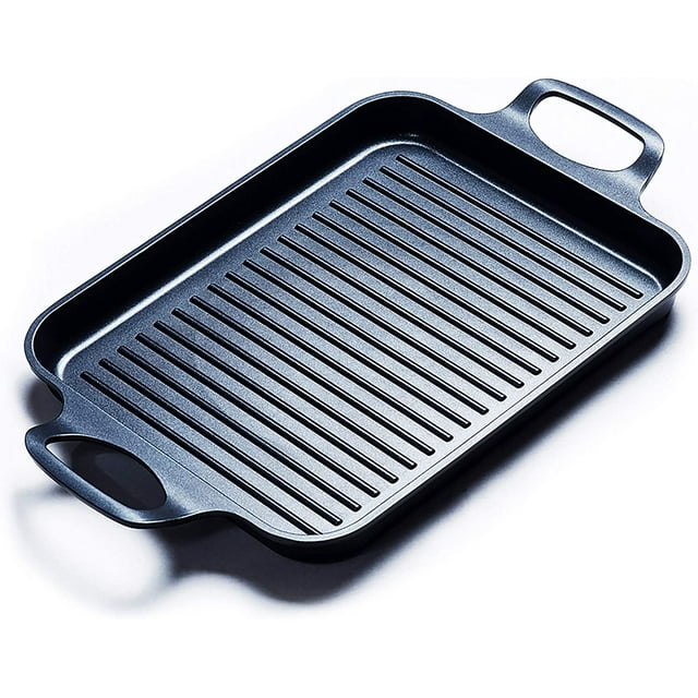 Nonstick Grill Pan, Induction Stove Top Grill Plate, Glass Grilling Pan
