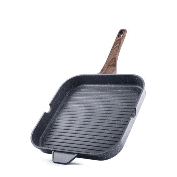 Nonstick Grill Pan for Stove Tops, Versatile Griddle with Pour Spouts, Square Big Cooking Surface, Durable Skillet Indoor & Outdoor Grilling.