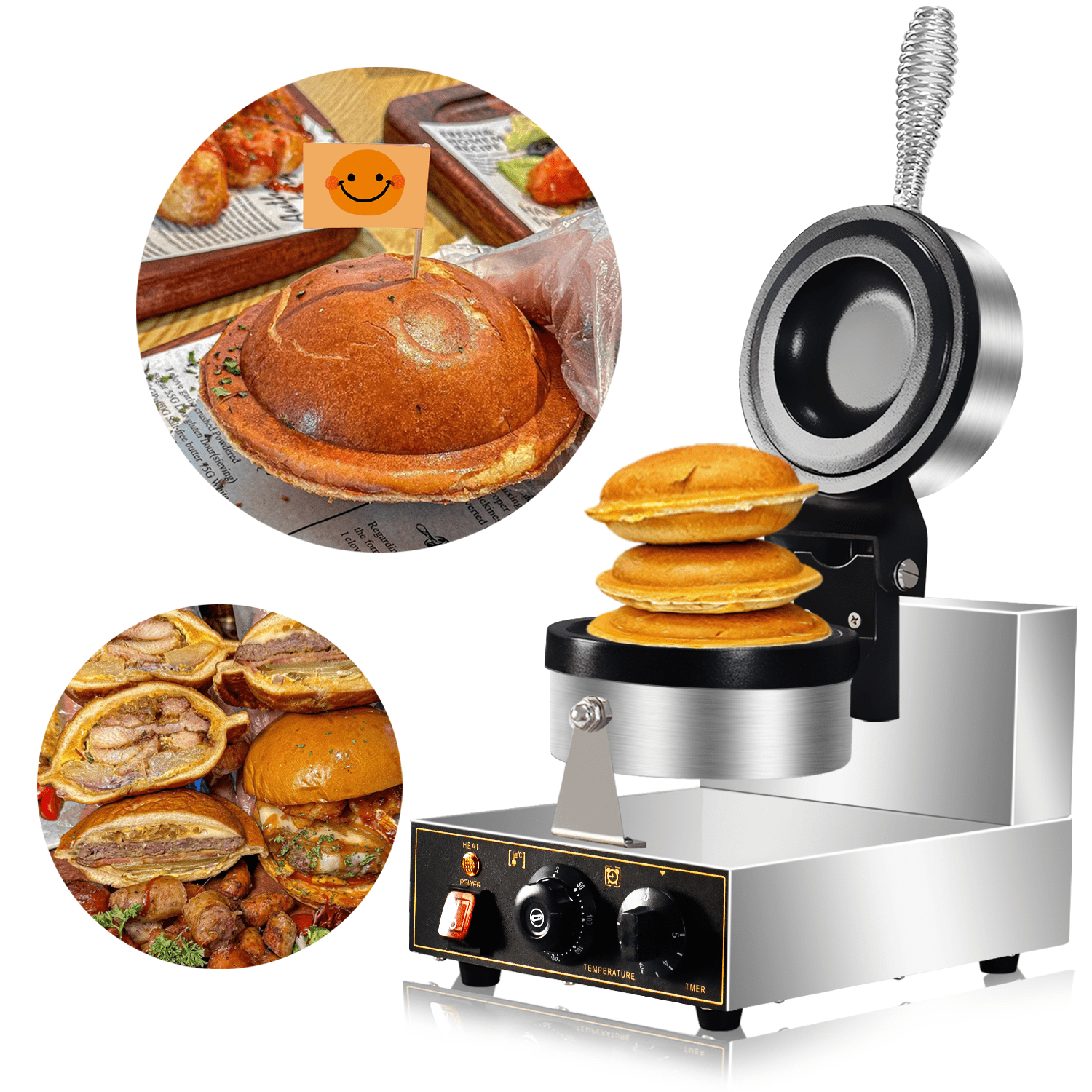4 Clip Porta Hamburger Riutilizzabili In Elastomero - Supporto Per Panini, Hamburger E Panini, Senza Contatto, Antisporco, Facili Da Pulire, Per Feste, Picnic E Campeggio (Arancione, Grigio, Rosa, Blu)