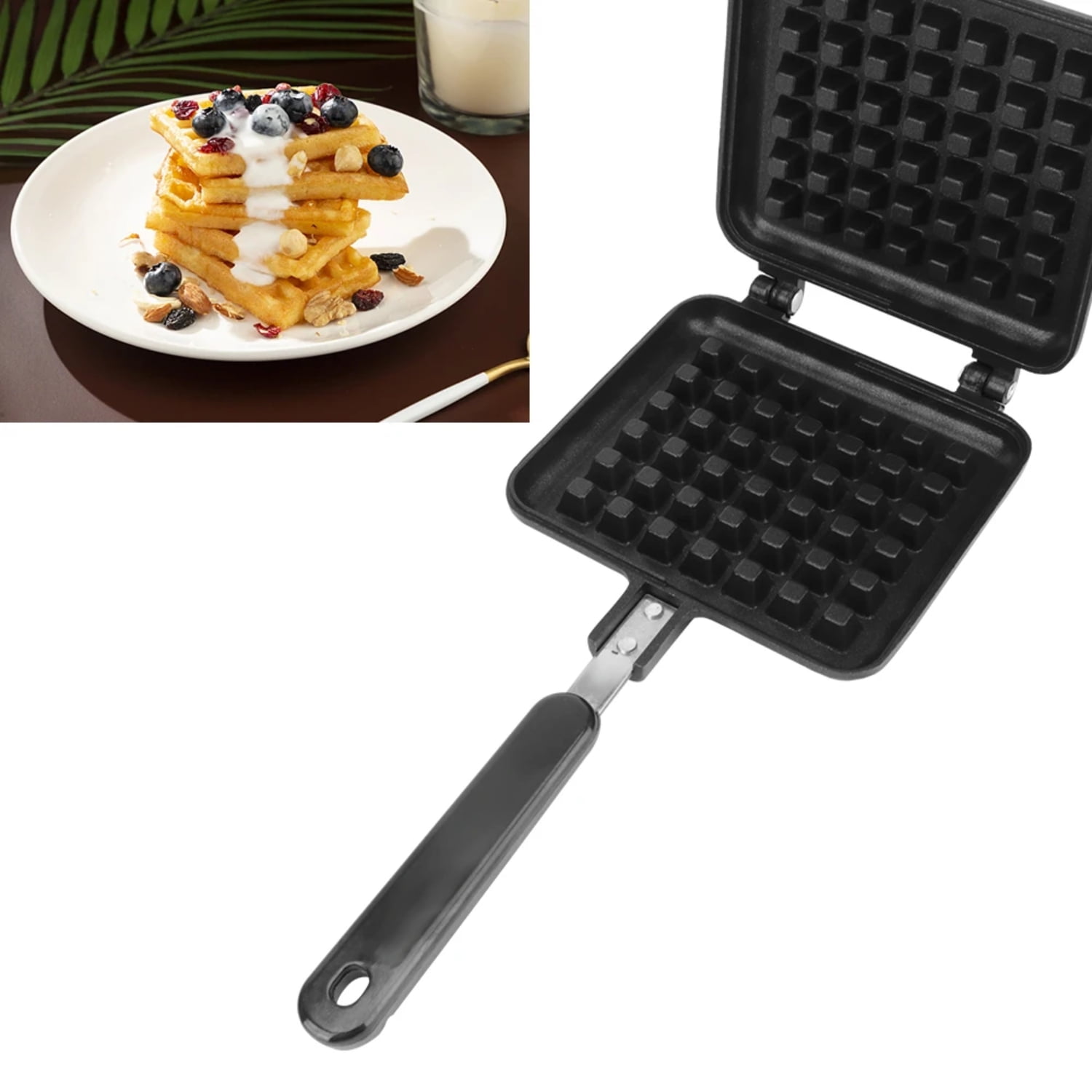 Nonstick Iron Waffle Maker Machine for Bubble Egg Cake Oven - Breakfast ...