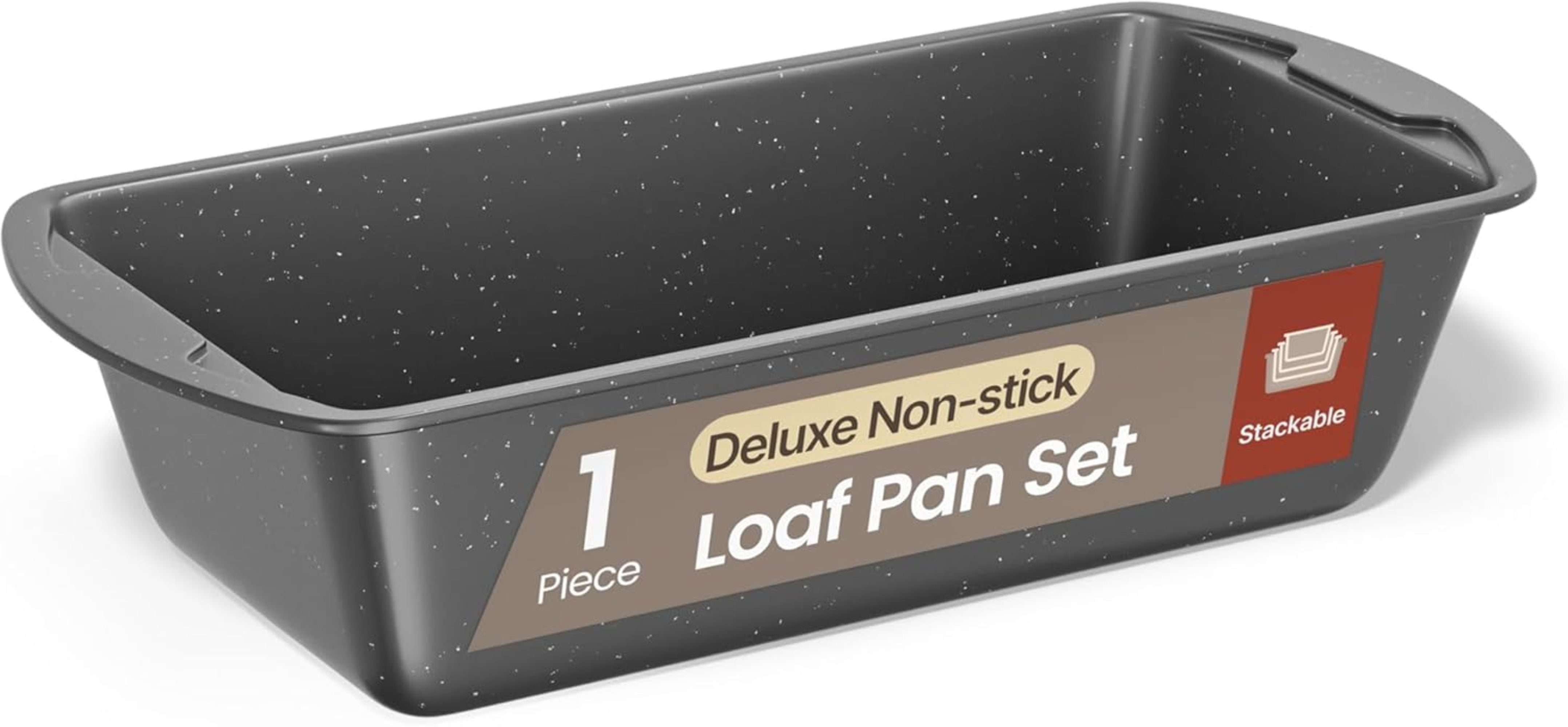 BAKKEN Nonstick Loaf Pan Pack of 1, Carbon Steel 11" Large Baking Bread Pan, Oven Safe 450°F, Space Saving Design, Stain Resistant, Gray Marble