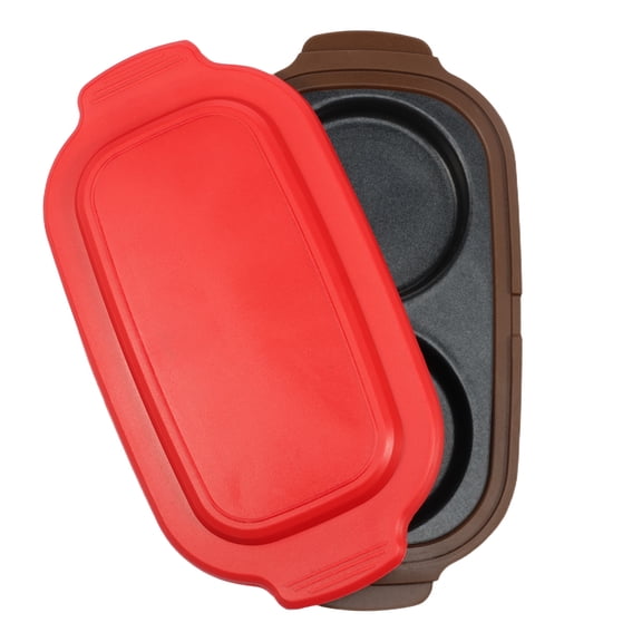 Nonstick Microwave Egg Cooker Poacher - Compact Omelette Maker, Dishwasher Safe for Kitchen & Dorm Breakfast Red