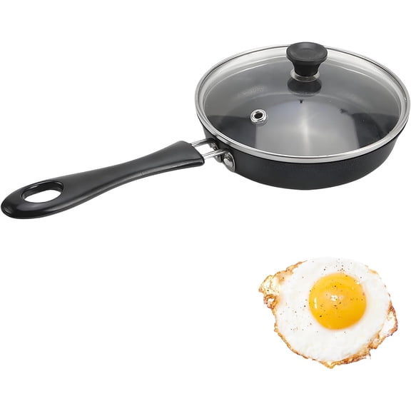 Nonstick Mini Egg Frying Pan: Small Omelet Pan Skillet with Heat Resistant Handle and Glass Lid, Nonstick Frying Pan 4.7 Inch Single Small Cooking Pot for Stove Gas Induction Hob