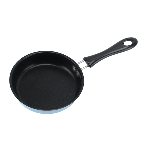 Nonstick Mini Egg Pan, Perfect For Single Serve Eggs, With Heat Insulation And Long Handle, Ensuring Safe And Convenient Cooking, Stainless Steel, Portable For Anywhere (Blue)