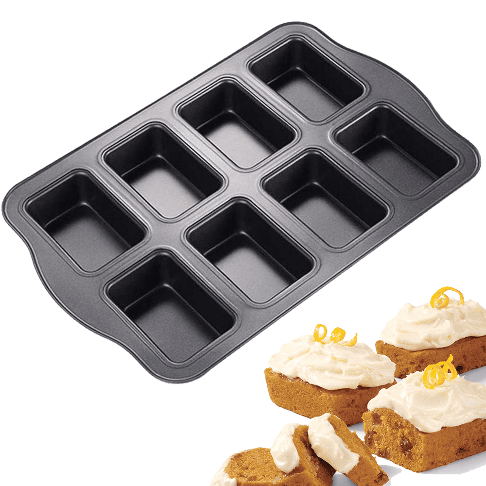 Nonstick Mini Loaf Pan, Carbon Steel Mini Bread Pan 8 Cavities, Non-toxic &  Easy Cleanup Rectangular Fernandez Cake Mold
