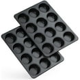 thumbnail image 1 of Nonstick Muffin Pan 12 Cups Set of 2, Stainless Steel Muffin Tin Cupcake Pan Tray for Baking, Stainless Steel Core & Non Toxic, Easy Release & Easy Clean, Black, 1 of 7