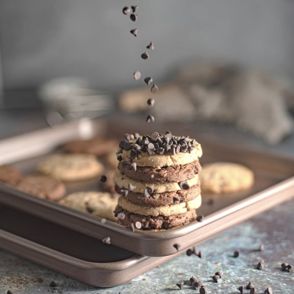 Nonstick Non-Toxic 18-inch Half Baking Sheet 2-Pack | Premium Extra Thick Sheet Pan | Warp Resistant Large Cookie Sheet