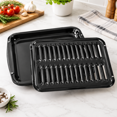 Universal Oven Racks Nonstick Porcelain Coated Broiler Pan with Rack, 16.75 x 12.75 Inch ...