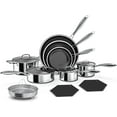 Nonstick Pots and Pans Set, 14 Piece Hybrid Hex Non Stick Stainless ...