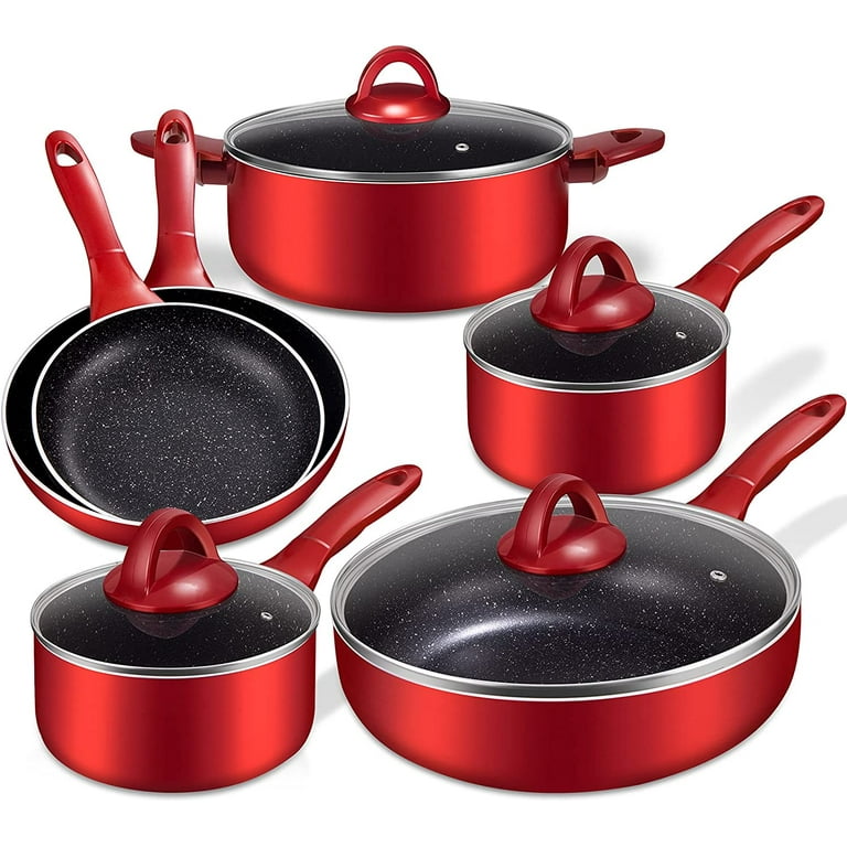 Pots and Pans Set Nonstick, Induction Cookware Sets 10 Piece, Compatible  with All StovesSafe Kitchen cooking
