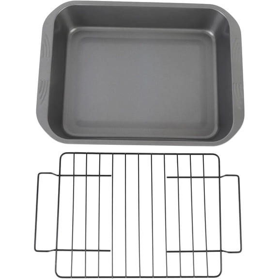 Nonstick Roaster With Rack Carbon Steel Heat Resistant Rectangular Roasting Pan Oven Baking Tray