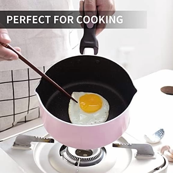 Nonstick Saucepan Set with Lid, Non Stick 1Qt & 2Qt Sauce Pan Set with Glass Lid Small Pot for Home Kitchen