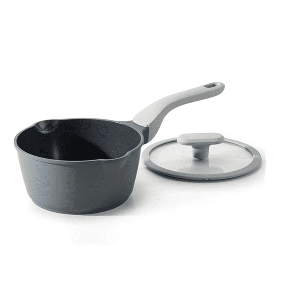 Nonstick Saucepan with Lid, 2 Quart Ceramic Sauce Pan, Non Toxic Sauce Pot with Pour Spouts for Multipurpose Use, Induction Compatible.
