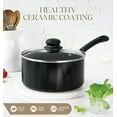 thumbnail image 1 of Nonstick Saucepan with Lid, Ceramic Sauce Pan Sets, Easy to Clean Sauce Pans, Multi-Purpose Cooking Pots, 1QT & 2QT & 3QT, Black, 1 of 6