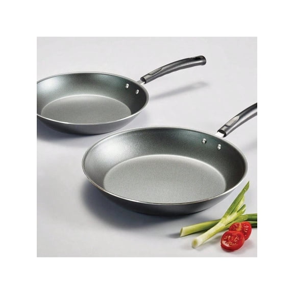 Nonstick Saute Pan Set, 2 Piece Steel Gray PrimaWare Cookware for Stovetop Use, Durable Non-Stick Frying Pan and Skillet Set for Searing and Sauting, Dishwasher Safe Pans