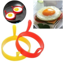 Nonstick Silicone Egg Ring Mold 4 Inch Diameter with Dual Handles Heat Resistant Frying Pan Tool for Pancakes Omelette Breakfast Cooking Accessory